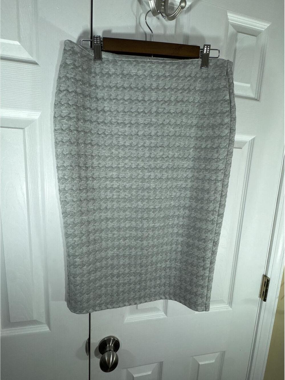 Bongo Gray Houndstooth Textured Pencil Skirt Size L